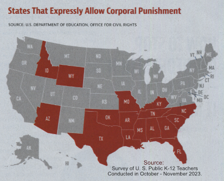 States the expressly allow corporal punishment