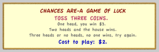 Three coin toss sign