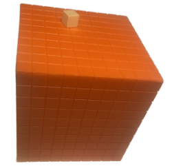 Orange cube and white cube