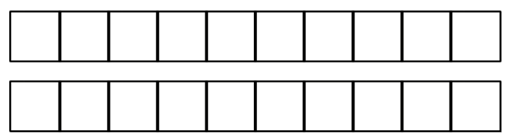 Two blank ten strips