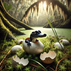 Hatching alligator