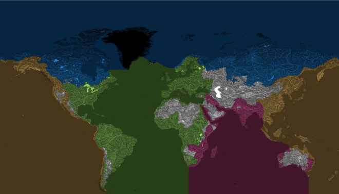 Water shed flow to oceans