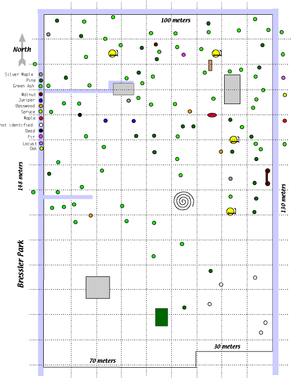 Bressler park tree map