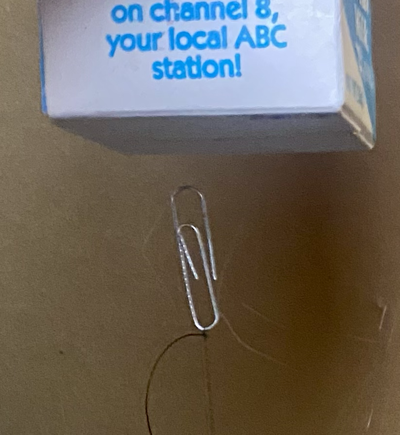 Close-up Floating paper clip