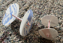 Plastic wheels and straw axels 