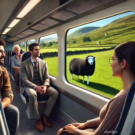 Train and sheep