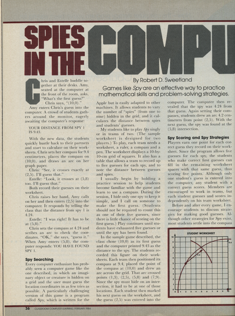 Spies in the computer article page 1